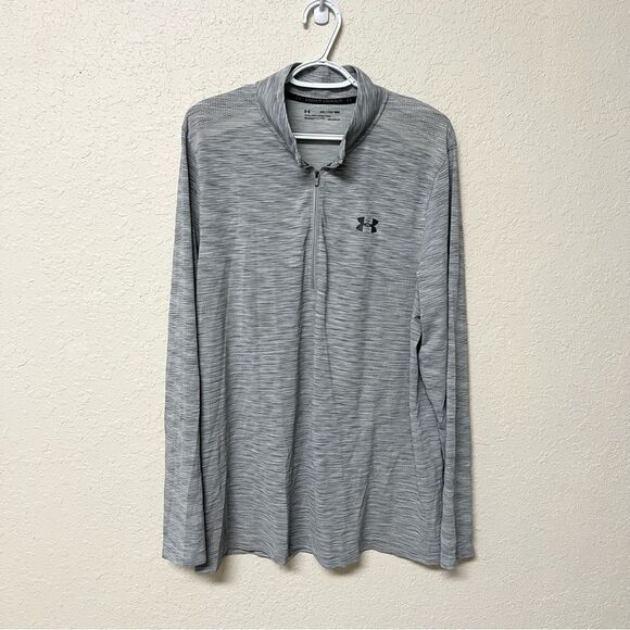 Under Armour Mens Fitted Seamless 1/2 Zip Lighweight Gray Size XXL Golf - Picture 1 of 5